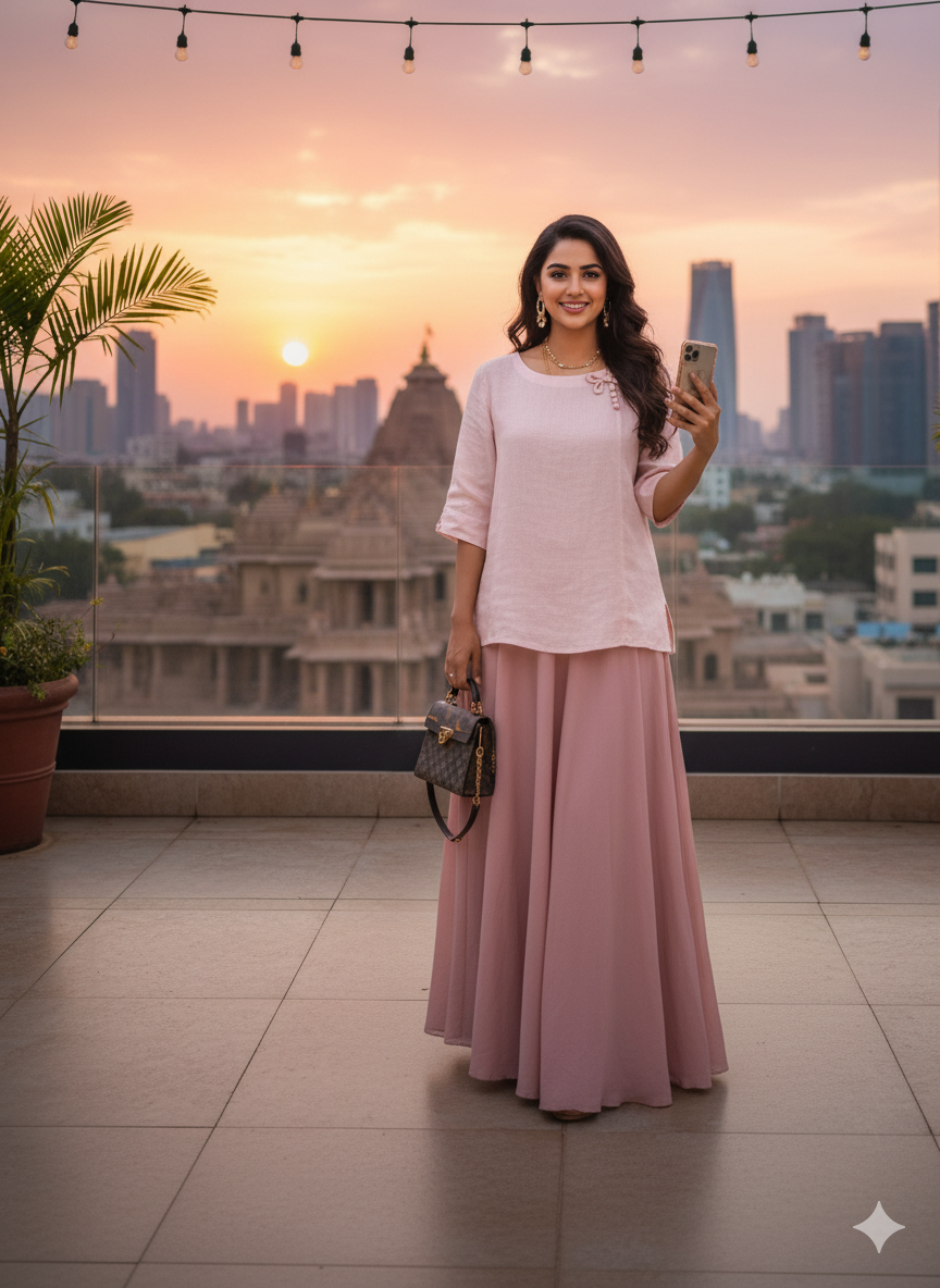 Cotton Skirt - Beige