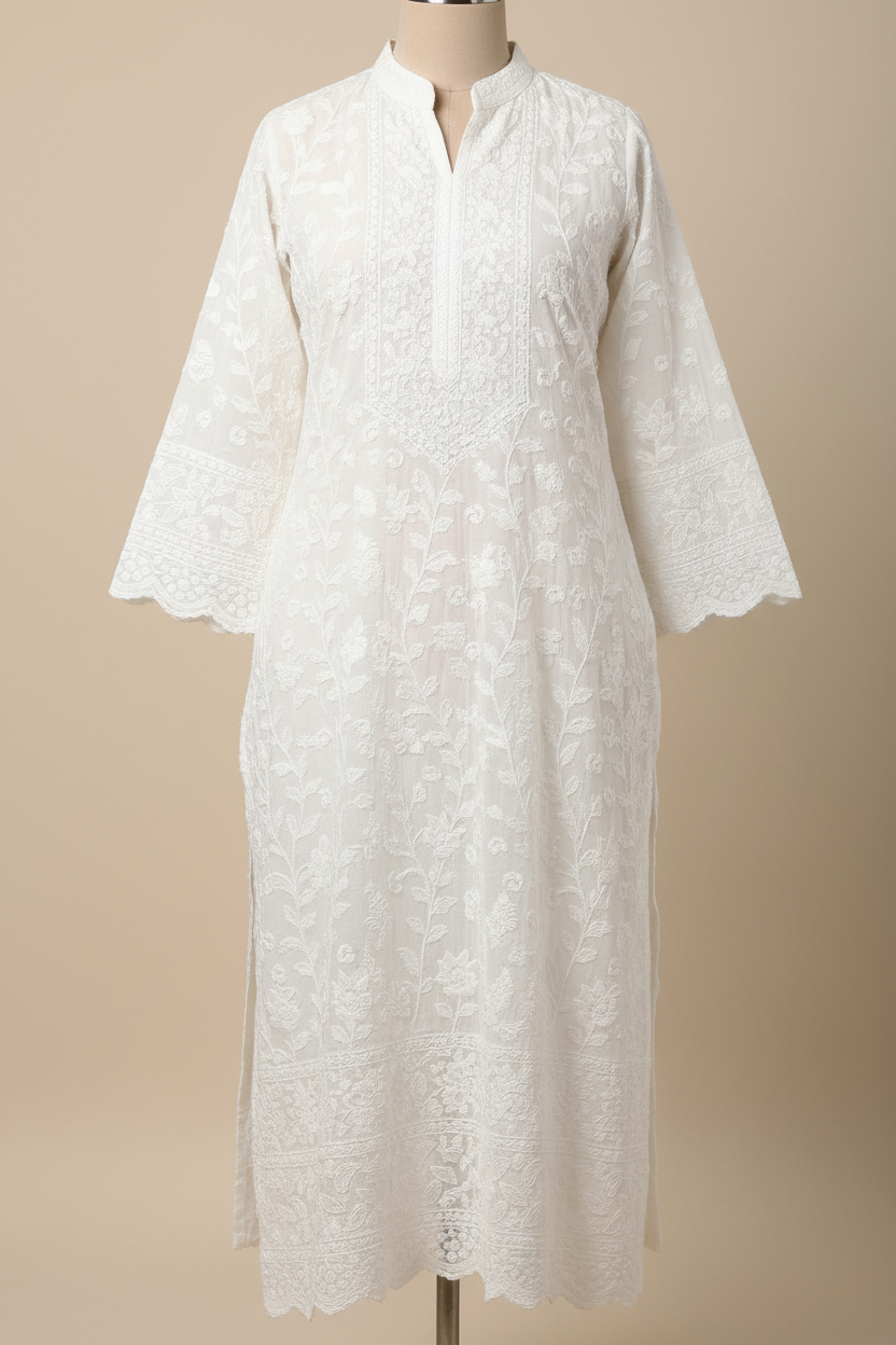 chikankadai top white