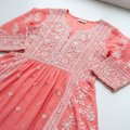 Cotton Flare kurta - Peach