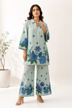 Women’s Mint Green Floral Printed Co-Ord Set