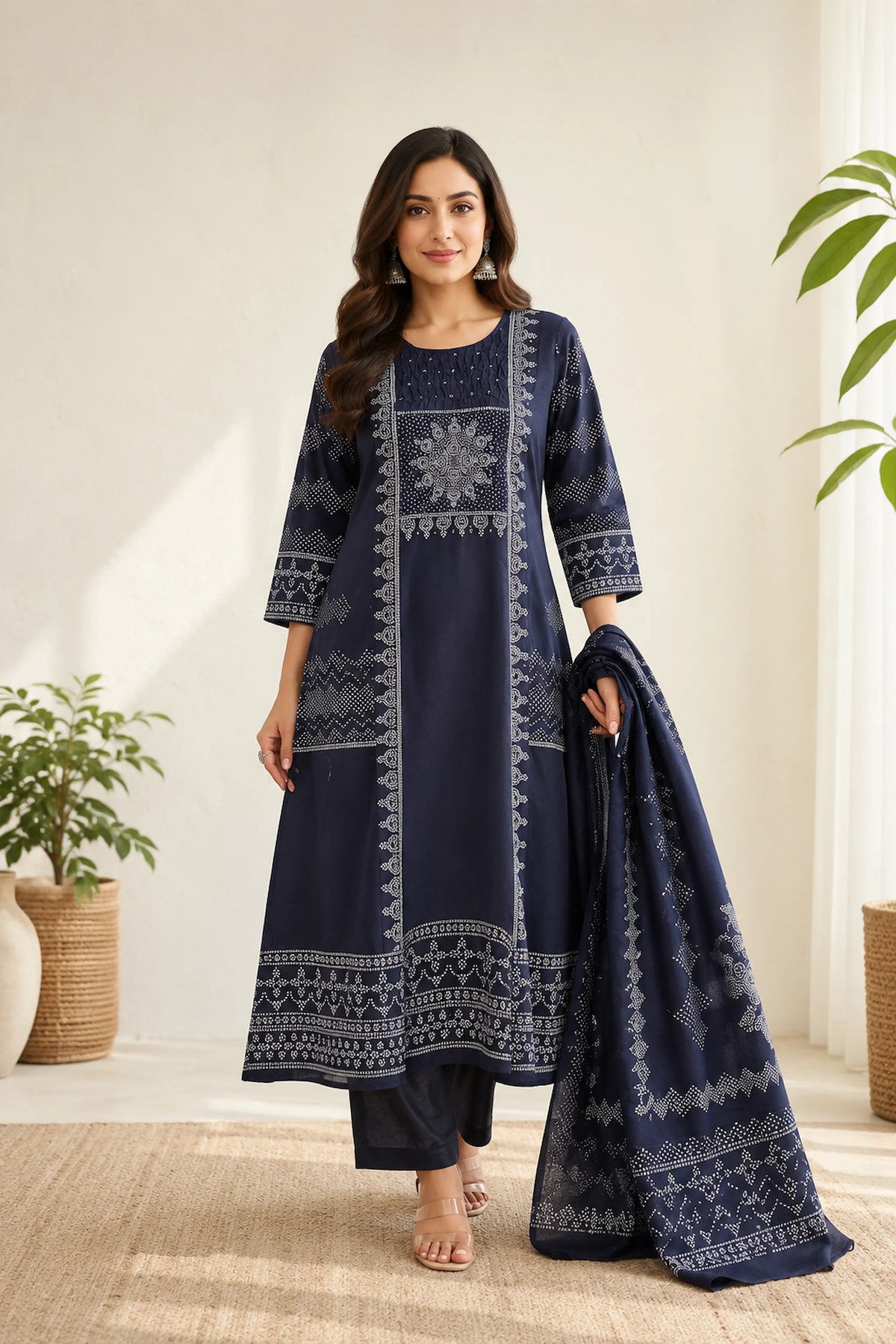 navy-blue-printed-cotton-kurta-set-with-dupatta