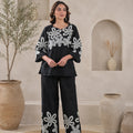 Black Floral Embroidered Premium Co-Ord Set
