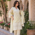 Pastel Yellow Embroidered Premium Lawn 3-Piece Suit Set