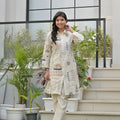 Off-White Printed Kurta with Pants – Elegant Ethnic Co-ord Set