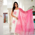 Pink Floral Embroidered Kurta Set with Dupatta – Elegant Ethnic Wear