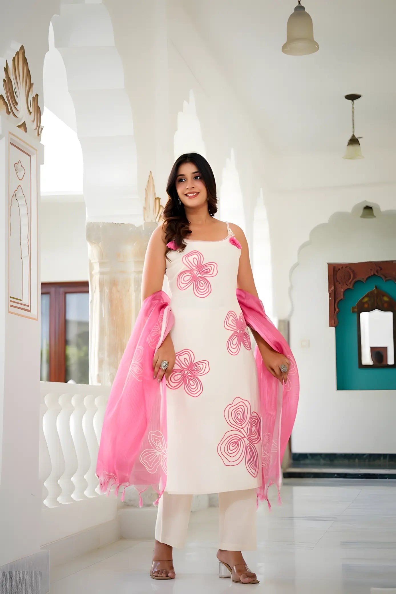 GRECIILOOKS Set Kurta con Dupatta da donna